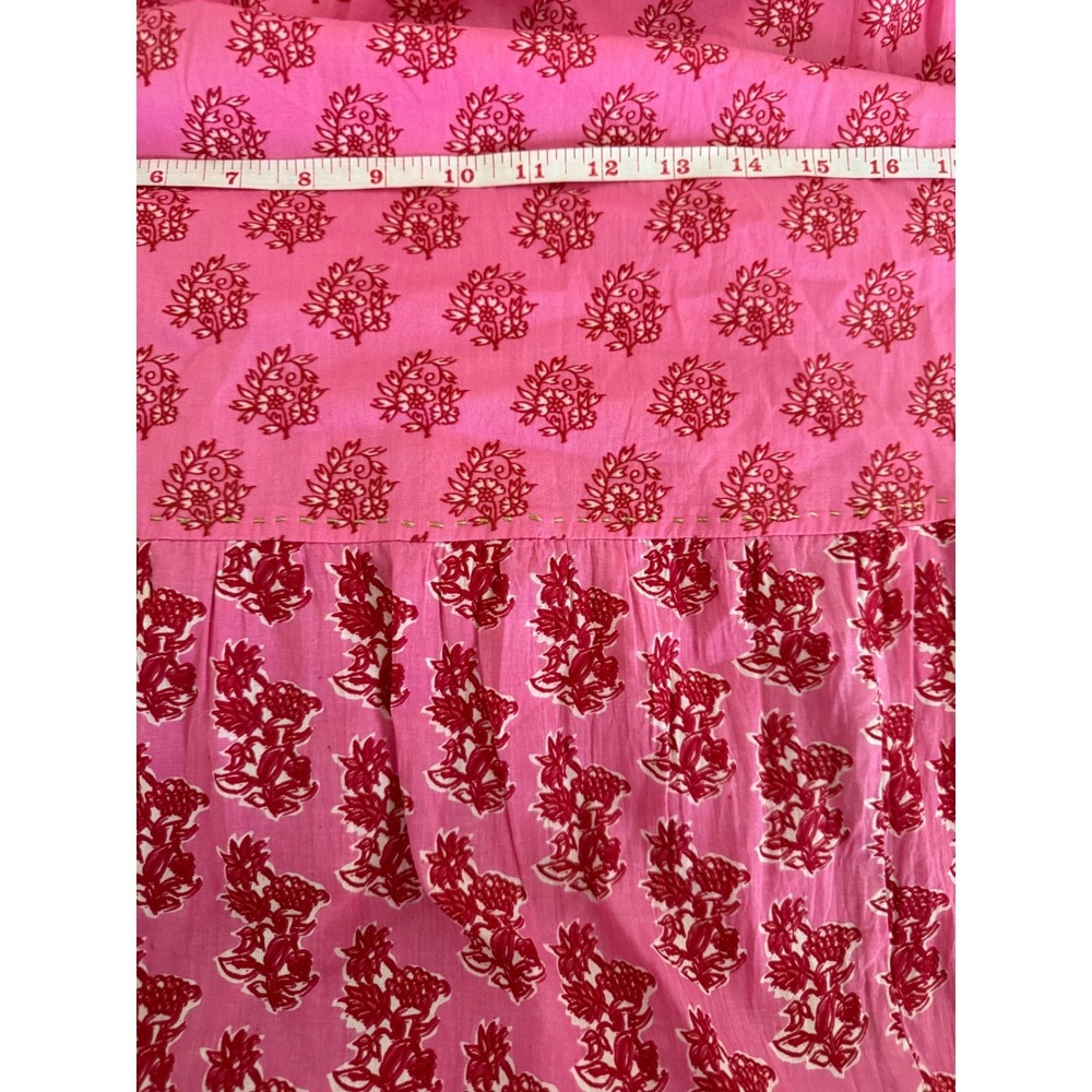 Ros's Garden Sofia Pink Floral Print Maxi‎ Dress Bohemian Sleeveless Tiered XL - Picture 11 of 12